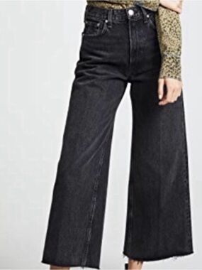 rag & bone Haru High-Rise Wide-Leg Black/Gray Jeans